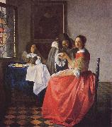 Johannes Vermeer The Girl with a Wine Glass, oil painting artist